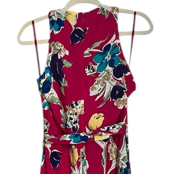 Lauren Ralph Lauren Fuchsia Floral Halter Midi Dress - Picture 10 of 16